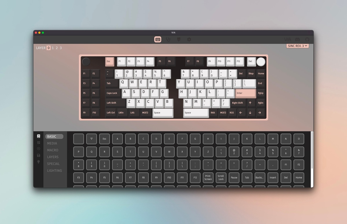 Screenshot van VIA software